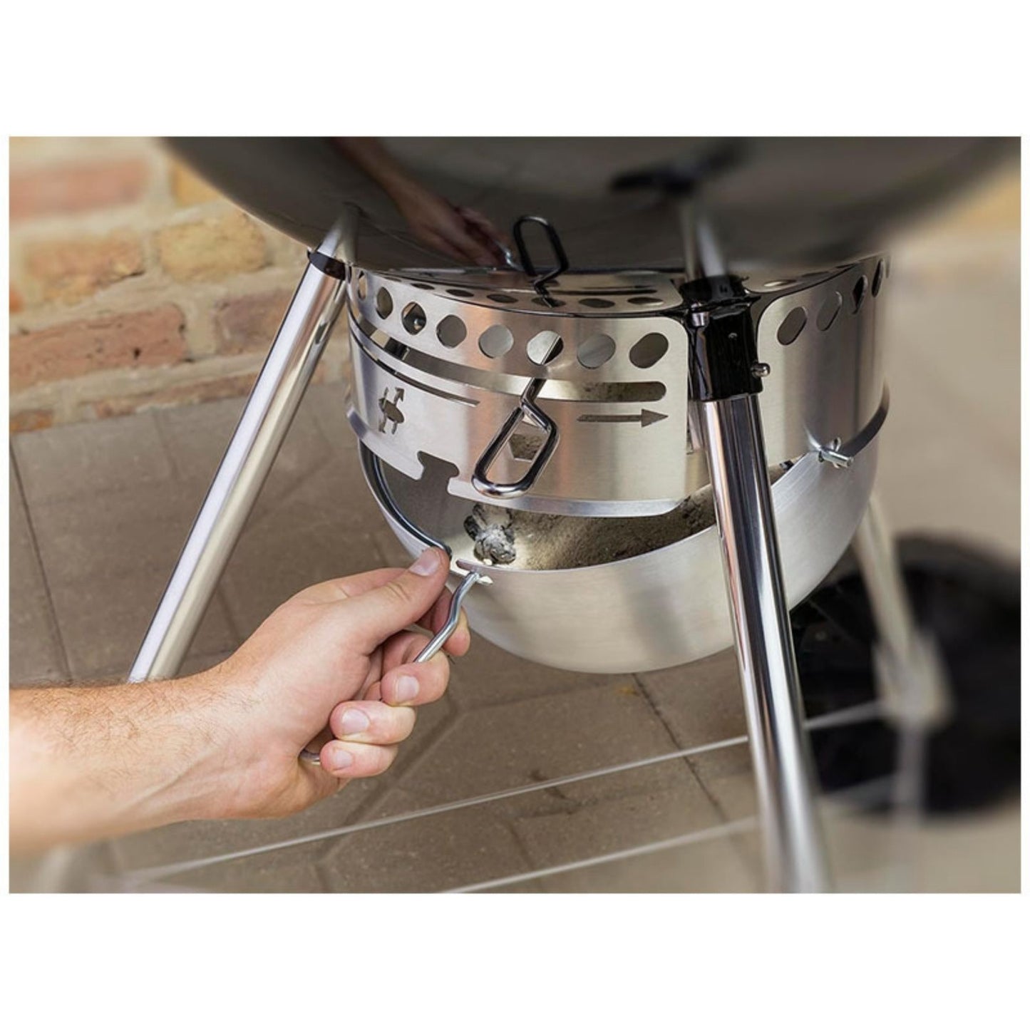 Metal 22-1/2-Inch One-Touch Cleaning System Kit For Weber Grill Parts 7444