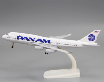 20CM PAN AM BOEING 747-400 Passenger Airplane Diecast Aircraft Plane Model