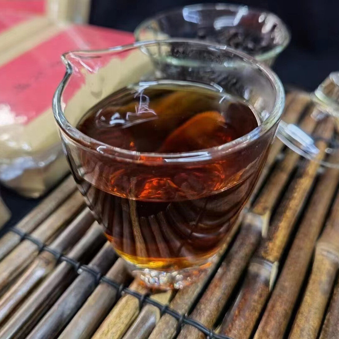500g Yunnan Old Pu-erh Tea Brick 1997 Zijuan Flower Cooked Puerh Tea Aged Pu'er