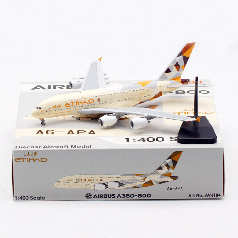 1:400 Aviation ETIHAD AIRBUS A380-800 Passenger Airplane Diecast Aircraft Model