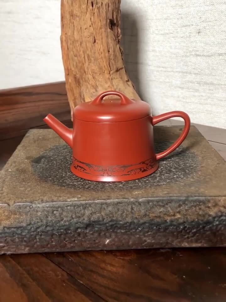 Real Yixing Zisha Tea Pot 80ml Red Clay Small Pot Marked 10 Infuser Holes China