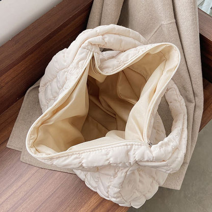 Soft Down Fabric Shoulder Bag Big Underarm Pack Large Purses Waterproof Nylon