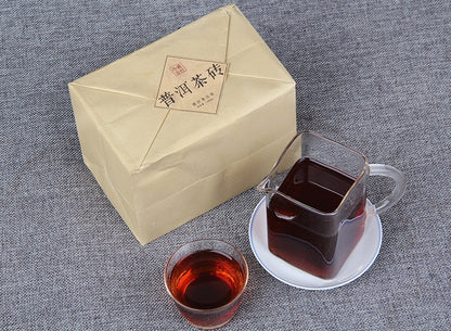1000g Ripe Pu'er Tea Brick Yunnan Ancient Tree Dry Stored Aged Dried Leaf Tea