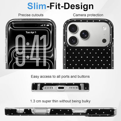 Magnetic Case for Iphone 17 Pro, Polka Dot Phone Case Cute for Girls Women, Comp