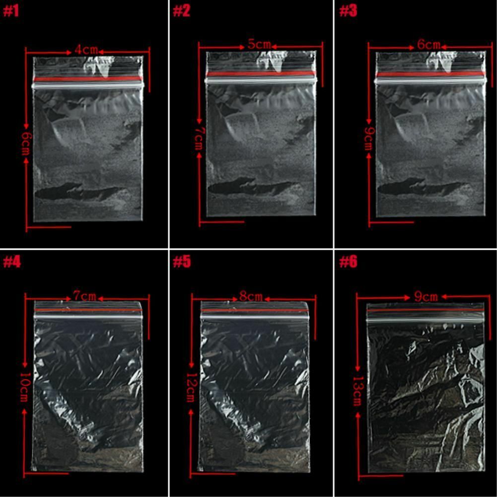 Clear Stand Up 100Pcs/Lot Pouch Plastic Lock Bag Zipper Transparent Food Storage