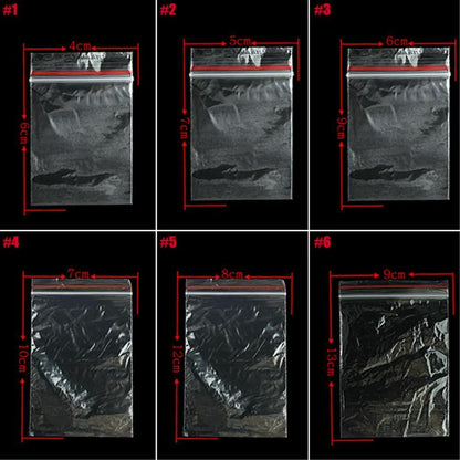 Clear Stand Up 100Pcs/Lot Pouch Plastic Lock Bag Zipper Transparent Food Storage