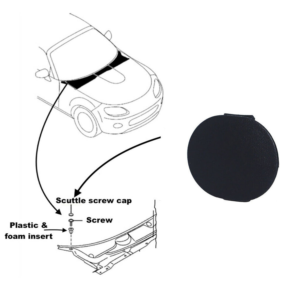 Windshield Wiper Cowl Cap Cover For Mazda MX-5 Miata NA NB NC Millenia MPV MX-3