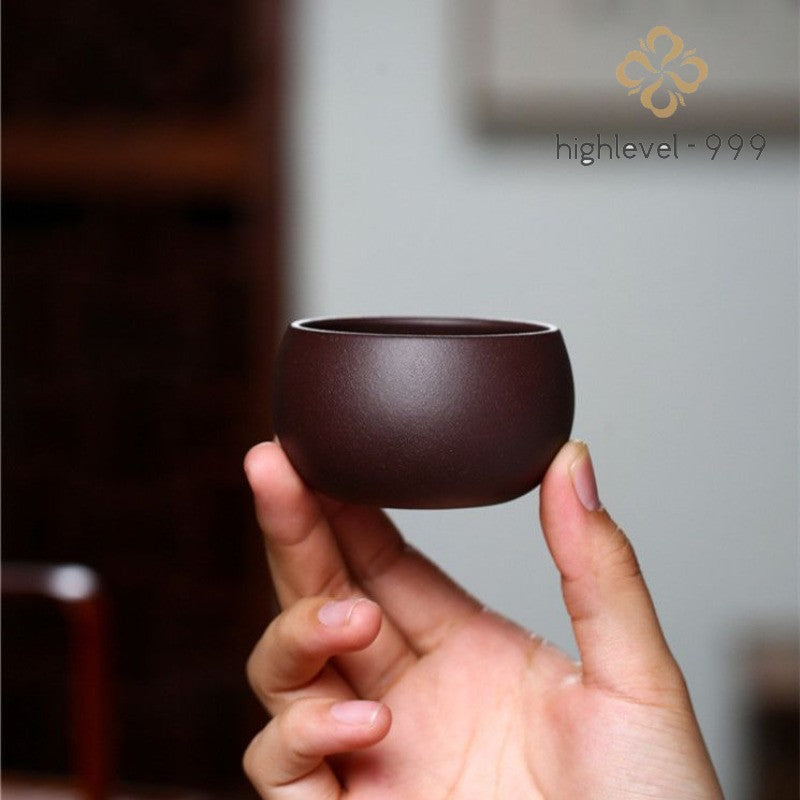 70ml Yixing Purple Clay Handcarved Master Cup Tea Tasting Cup Kung Fu Teaware