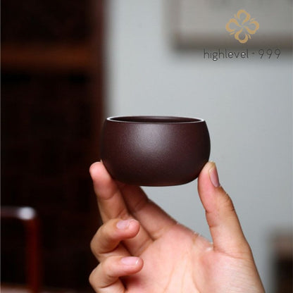 70ml Yixing Purple Clay Handcarved Master Cup Tea Tasting Cup Kung Fu Teaware
