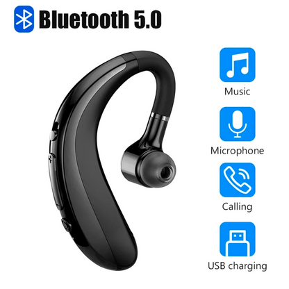 Bluetooth 5.0 Earpiece Wireless Headset Noise Cancelling Earbuds Driving Trucker