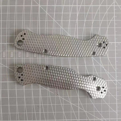 1Pair Titanium Knife Handle Scales Radial Stria for Spyderco Paramilitary C81