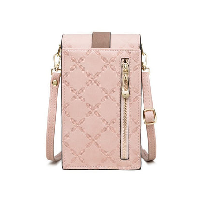 Wallet Flower Petals Plaid Shoulder Bag Messenger Flap Purse Multi-Card Holder