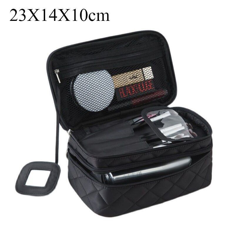 Cosmetic Bag Waterproof Double Layer Travel Organizer Makeup Bag Toiletry Pouch