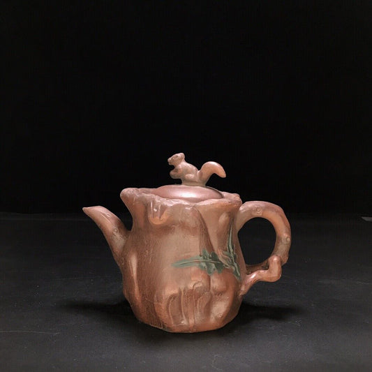 vintage chinese yixing purple clay teapot zisha ceremony carving Collectible art
