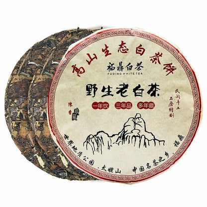 350g Fuding High Mountain Bai Cha Cake Shou Mei High Quality Wild Aged White Tea