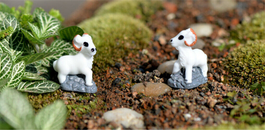 Mini 5pcs with Bottom White Goat Supplies Landscape Deco Creative Handicrafts