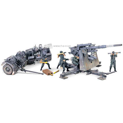 FOV 1/32 WWII German 88mm FLAK37 Anti-aircraft Gun W/Soldier Scene Finished Mode
