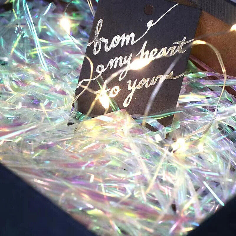 Raffia Fillers 20~100g Colorful Transparent Plastic Silk Shredded Gift Box Decor