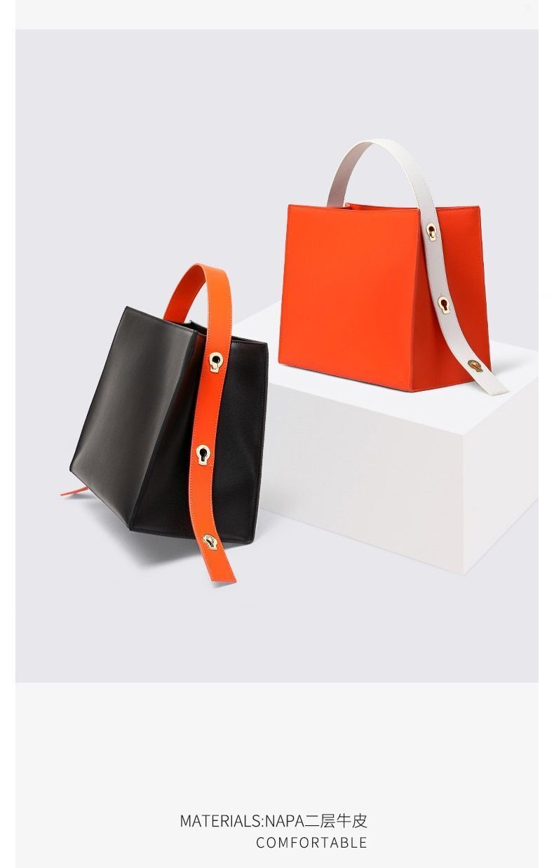 Genuine Leather Handbag Patchwork Pattern Bag Shoulder Purse Composite Tote Bag