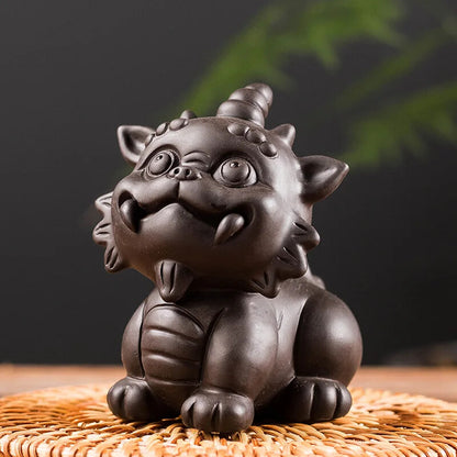 Little Lion Statue Tea Pet Decor Creativity Ornament Tea Ceremony Purple Clay