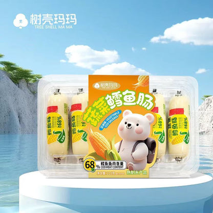 Vegetable Cod Sausage 210g Carrot Flavor + 6 Fish Sausage Corn Flavor Snacks
