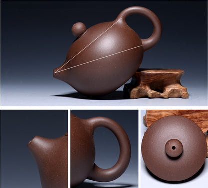 4oz Marked Tea Pot Real Yixing Zisha Xishi Pot Original Ore Ball Shaped Infuser