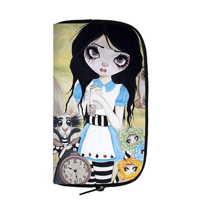 Cartoon Gothic Wallets Cute Purse Clutch Bag Phone Holder Ladies Coin Bags Long