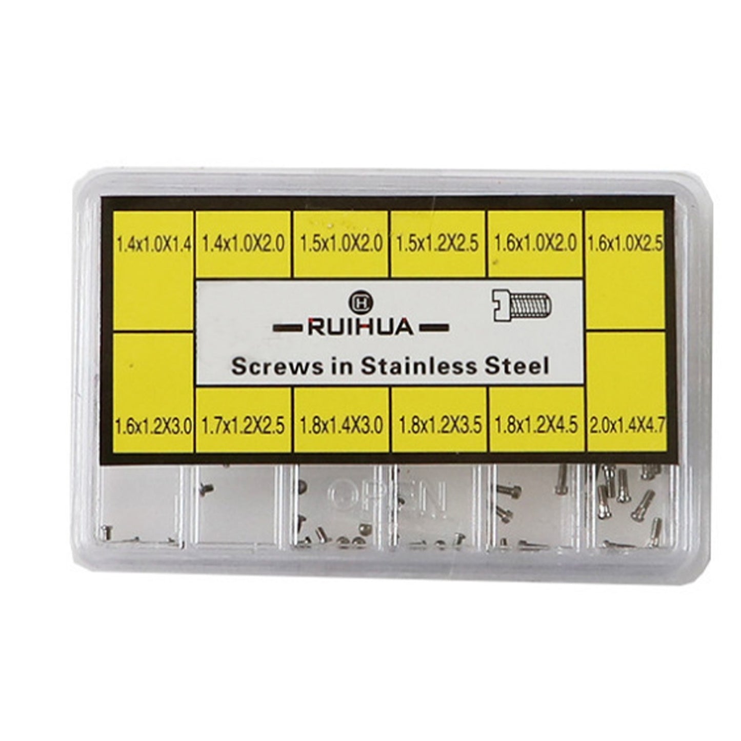 No. 4023-A One Head 12 Different Sizes Stainless Steel Watch Back Case Screw D
