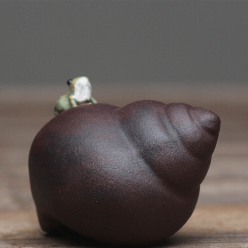 Zisha Tea Play House Decoration Creative Tea Pet Water Squirt Frog on