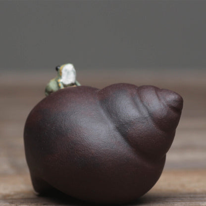 Zisha Tea Play House Decoration Creative Tea Pet Water Squirt Frog on