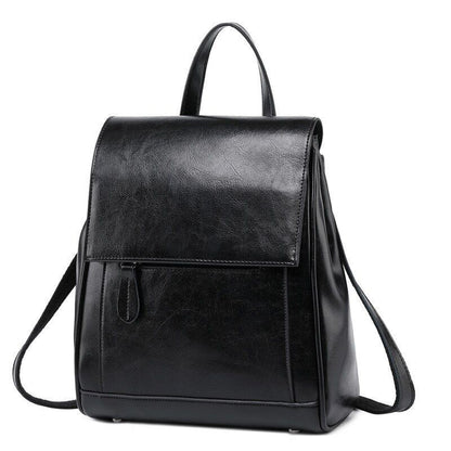 Genuine Leather Backpack Rucksack Crossbody Travel Shoulder Bag 23*11*27CM Green