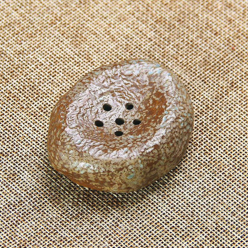 Chinese Tea Filtration Pottery Tea Filter With Holder Creative Leaf Shape China