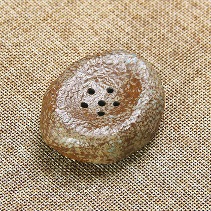 Chinese Tea Filtration Pottery Tea Filter With Holder Creative Leaf Shape China