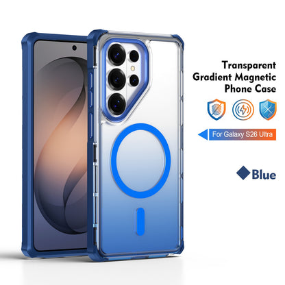 For Samsung S26 Ultra/25/24/23 Gradient Color Magnetic Transparent Phone Case