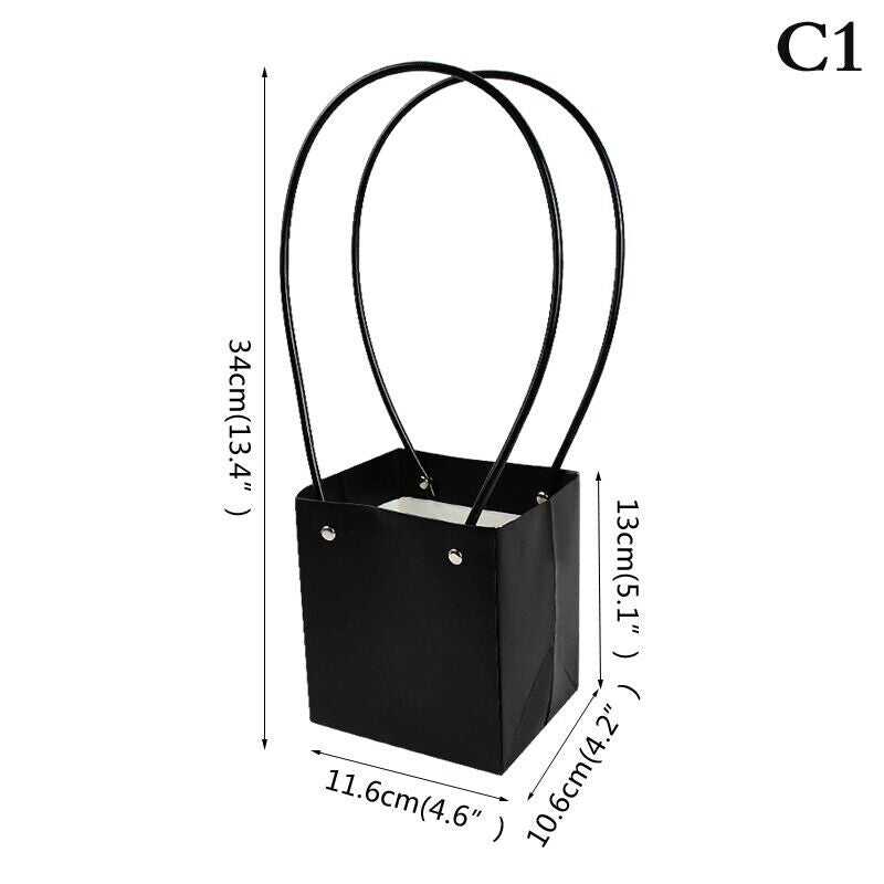 Portable Flower Box Waterproof Paper Handy Bag Kraft Handbag Party Gift Box