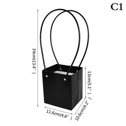 Portable Flower Box Waterproof Paper Handy Bag Kraft Handbag Party Gift Box