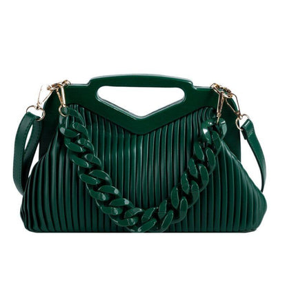 Acrylic Handbag Chain Shoulder Bag Synthetic Leather Crossbody Clutch 30*19*11CM