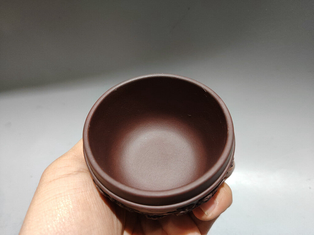 Chinese Yixing Zisha Clay Handmade Exquisite Dragon Pattern Cups