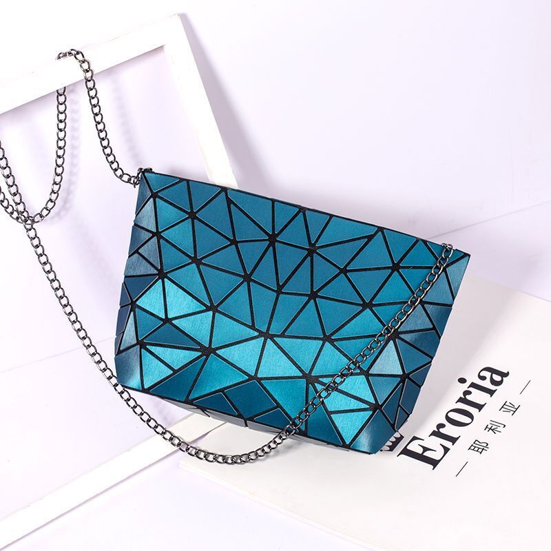 Chain Shoulder Bag Geometric Messenger Plain Folding Crossbody Purse Clutch Bag