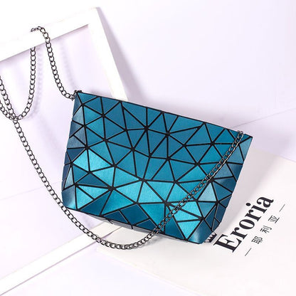 Chain Shoulder Bag Geometric Messenger Plain Folding Crossbody Purse Clutch Bag