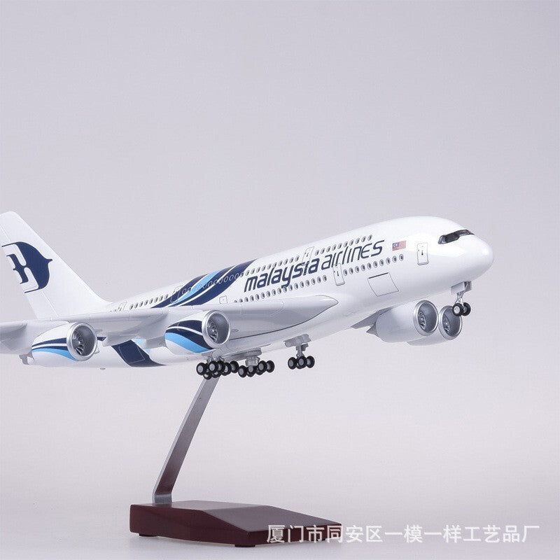 45CM 1:160 Malaysia Air Model Airlines Airbus A380 Resin Airplane LED Lamp Model