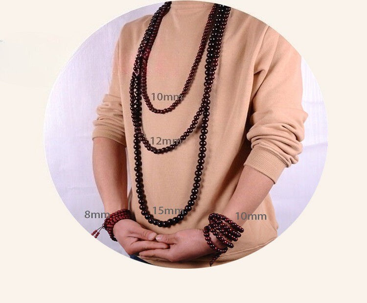 12mm New Shaolin Buddhist Zen Monk 108 Prayer Beads Necklace Kung Fu Meditation