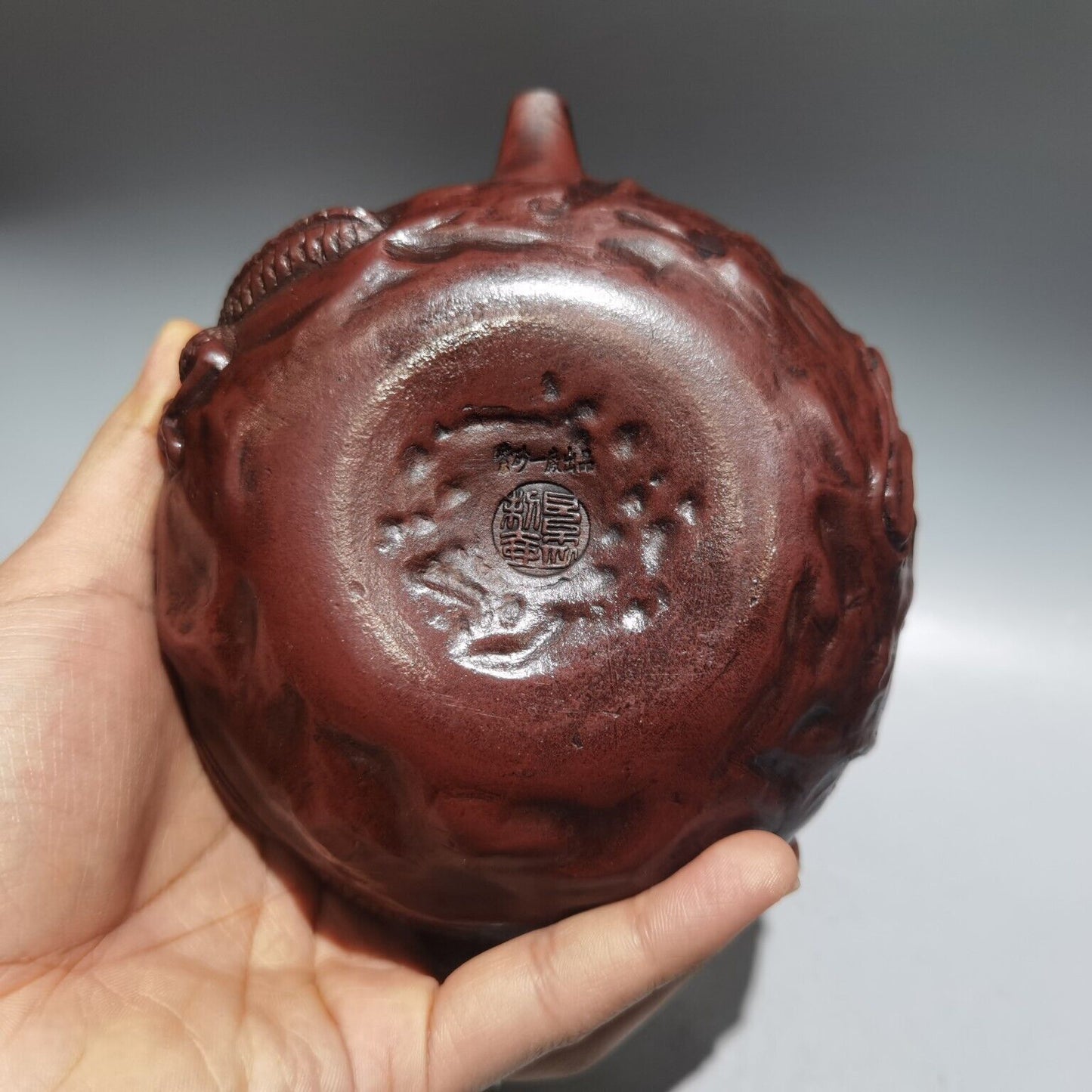 Vintage Chinese Yixing Purple Clay Teapot Zisha Ceramic Carving Dragon Teaware