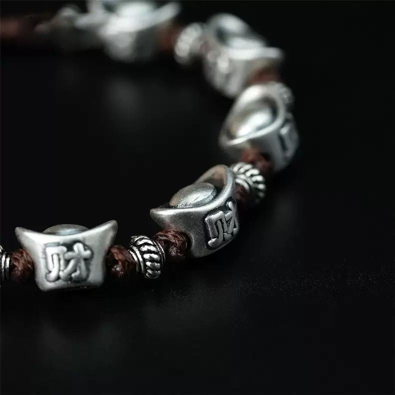 Wealth and Prosperity Chinese Style Handmade Yuanbao Bracelet High-Quality
