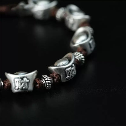 Wealth and Prosperity Chinese Style Handmade Yuanbao Bracelet High-Quality