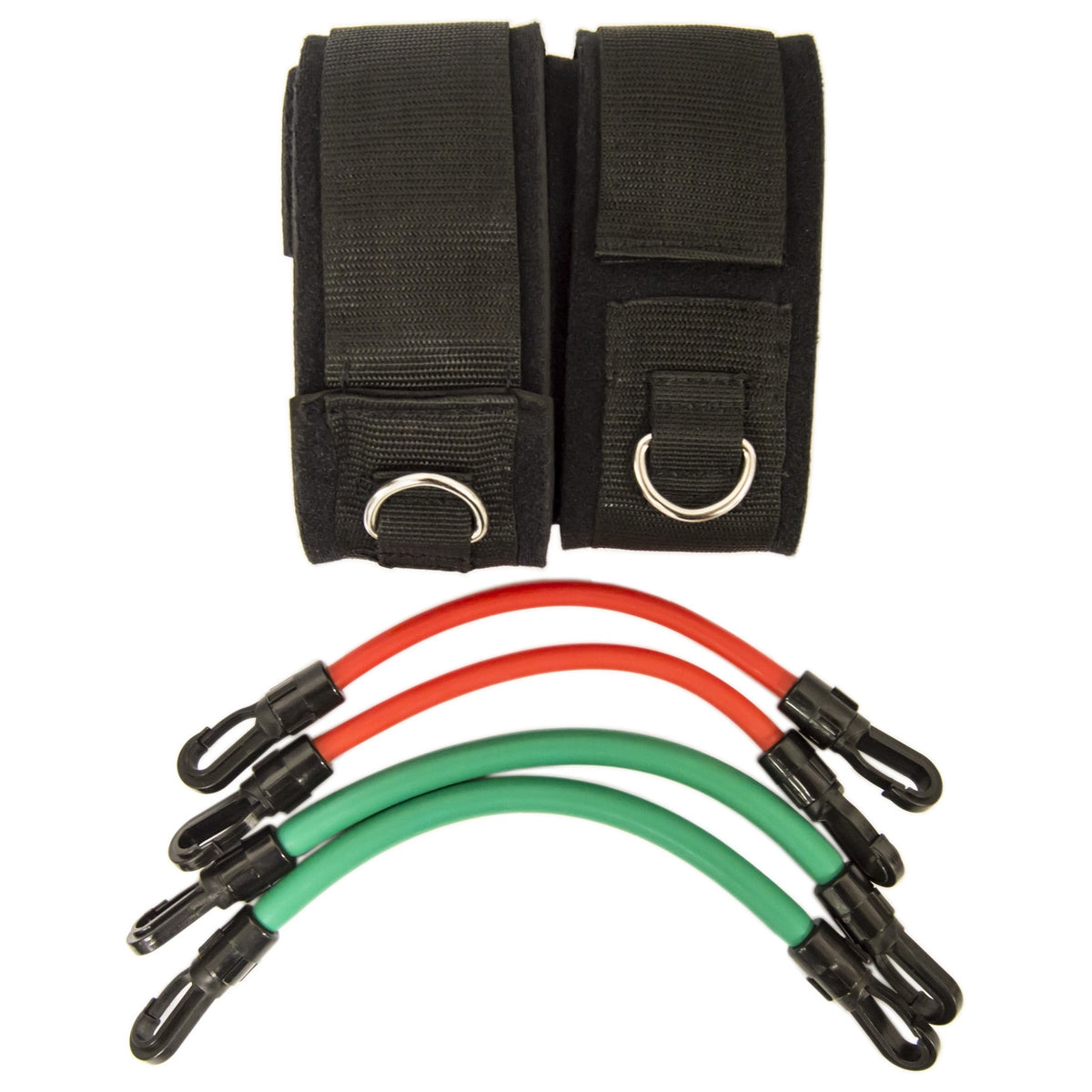 Latex Resistance Bands with Tube Ankle Straps - Leg and Abdomen Workout Exercise