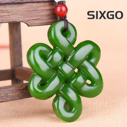 Hetian Jade Chinese Knot Jade Pendant Pendant Jasper Ping An Ruyi Auspicious