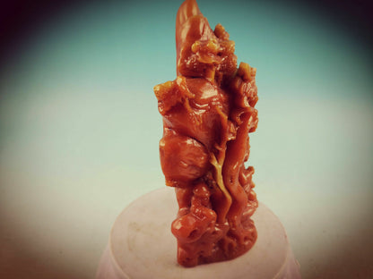 1pc China Stone Old Hand Carved Decoration Statue