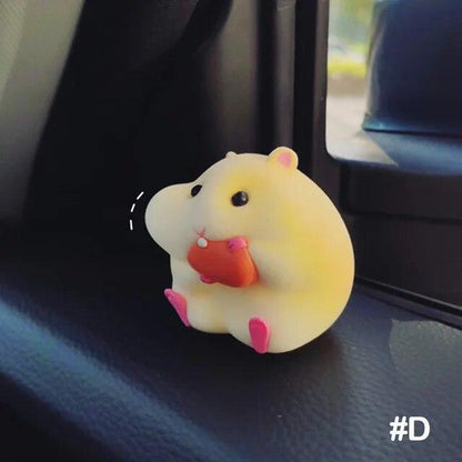 Car Dashboard Ornament Mini Hamster Figurine Auto Interior Decor Accessories 1pc