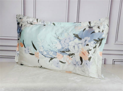 Mulberry Silk Pillowcase 25 Momme Floral Genuine Silk Sleep Pillow Cover Counter